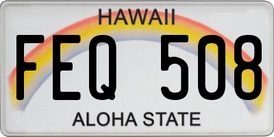 HI license plate FEQ508