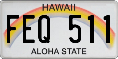 HI license plate FEQ511