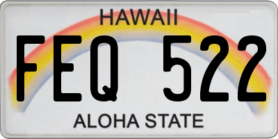 HI license plate FEQ522