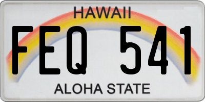 HI license plate FEQ541