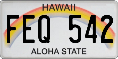 HI license plate FEQ542
