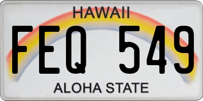 HI license plate FEQ549