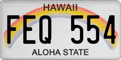 HI license plate FEQ554