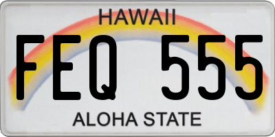 HI license plate FEQ555
