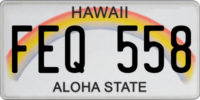 HI license plate FEQ558