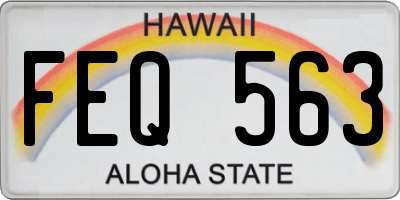 HI license plate FEQ563
