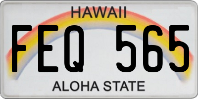 HI license plate FEQ565