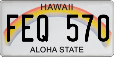 HI license plate FEQ570
