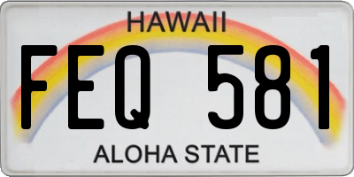 HI license plate FEQ581