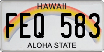 HI license plate FEQ583