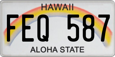 HI license plate FEQ587