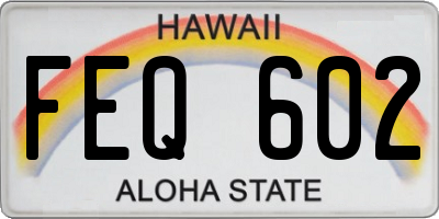 HI license plate FEQ602