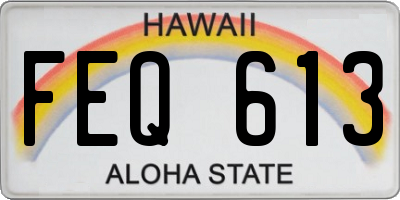 HI license plate FEQ613