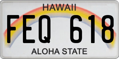HI license plate FEQ618