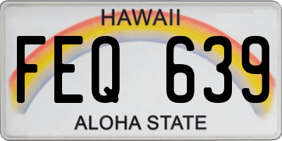 HI license plate FEQ639
