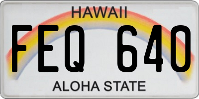 HI license plate FEQ640