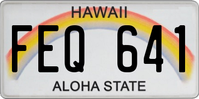 HI license plate FEQ641