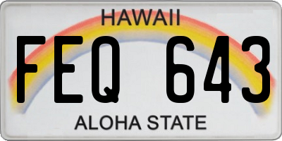 HI license plate FEQ643