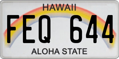 HI license plate FEQ644