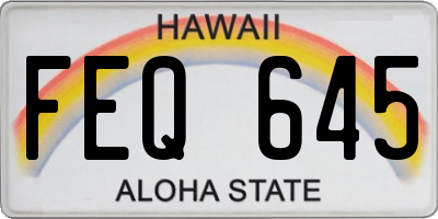 HI license plate FEQ645