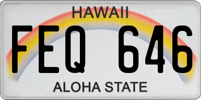 HI license plate FEQ646