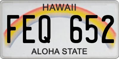 HI license plate FEQ652
