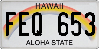 HI license plate FEQ653