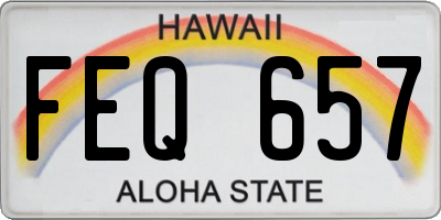 HI license plate FEQ657