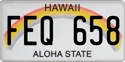 HI license plate FEQ658