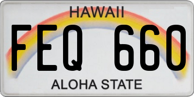 HI license plate FEQ660