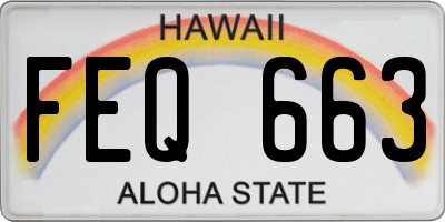 HI license plate FEQ663