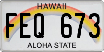 HI license plate FEQ673