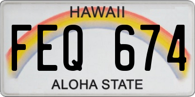 HI license plate FEQ674
