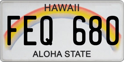 HI license plate FEQ680
