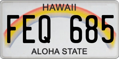 HI license plate FEQ685