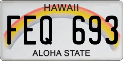 HI license plate FEQ693