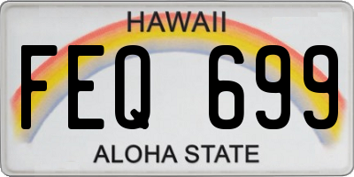 HI license plate FEQ699