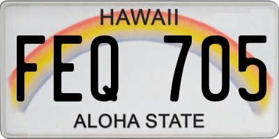 HI license plate FEQ705