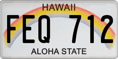 HI license plate FEQ712