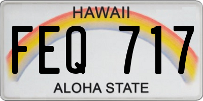 HI license plate FEQ717