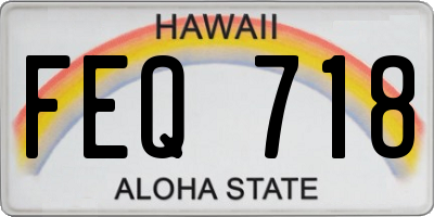 HI license plate FEQ718