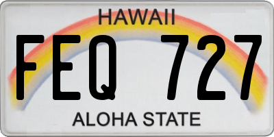 HI license plate FEQ727