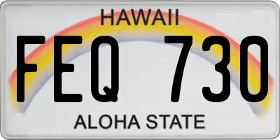 HI license plate FEQ730