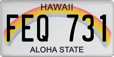 HI license plate FEQ731