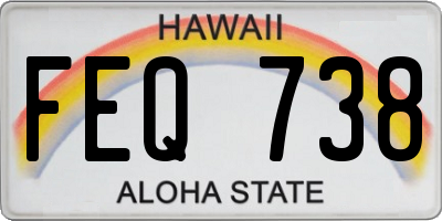 HI license plate FEQ738