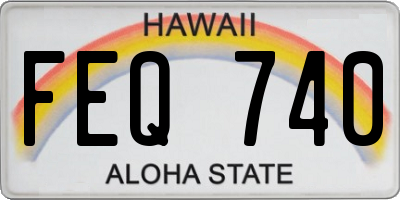 HI license plate FEQ740