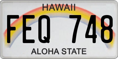 HI license plate FEQ748