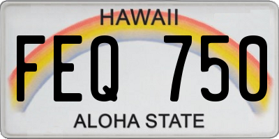 HI license plate FEQ750
