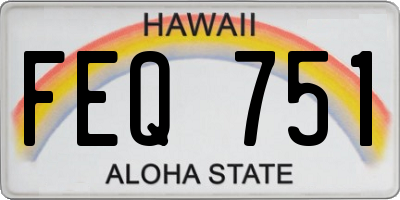 HI license plate FEQ751