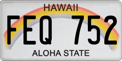 HI license plate FEQ752